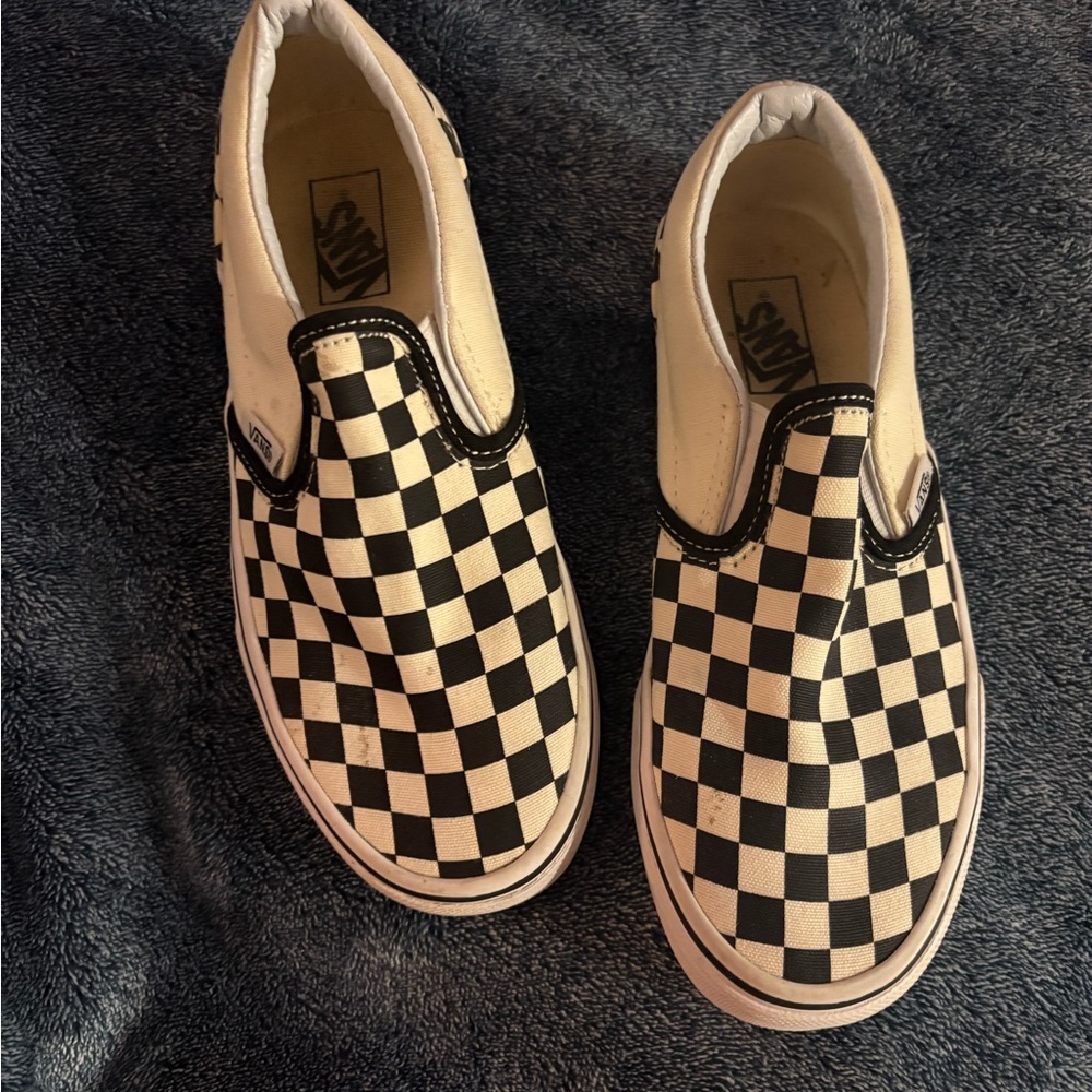 Vans Black and White Checkerboard Slip-Ons